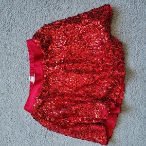 Cherokee Girls 4/5T Red Sequins Decorated Layered Tutu Skirt